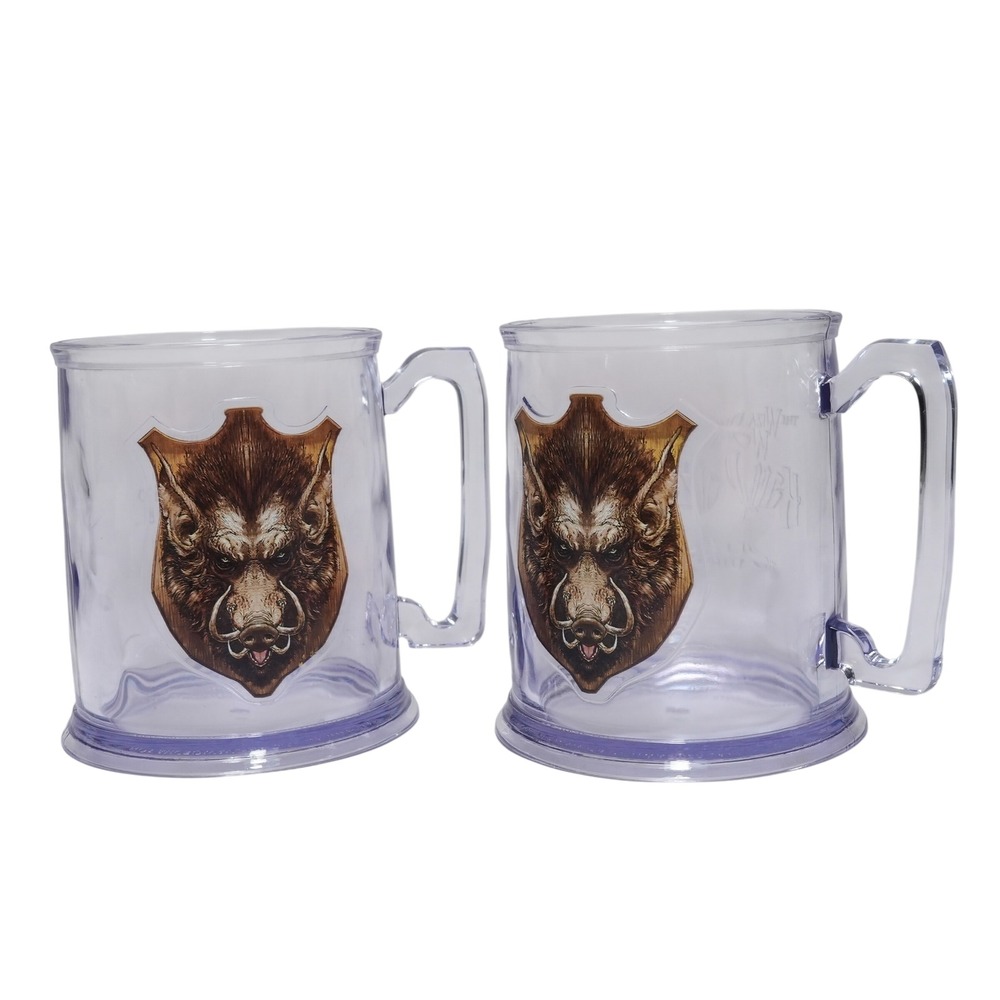 Universal Studios Harry Potter Hog's Head Tavern Clear‎ Mug Set of 2